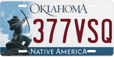 OK license plate 377VSQ