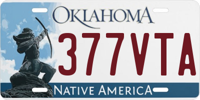 OK license plate 377VTA