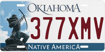 OK license plate 377XMV