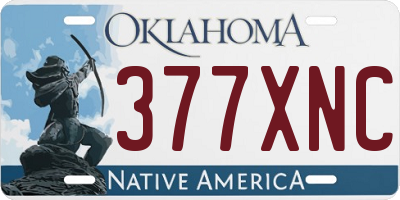 OK license plate 377XNC