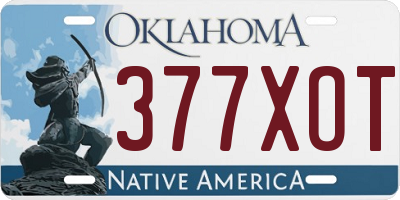 OK license plate 377XOT