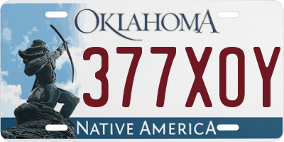 OK license plate 377XOY