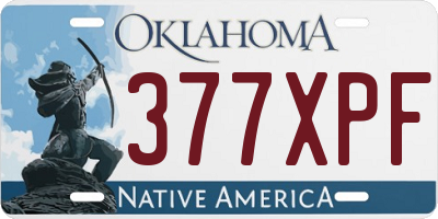OK license plate 377XPF