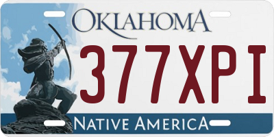 OK license plate 377XPI