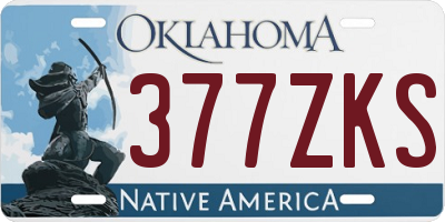 OK license plate 377ZKS