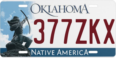 OK license plate 377ZKX