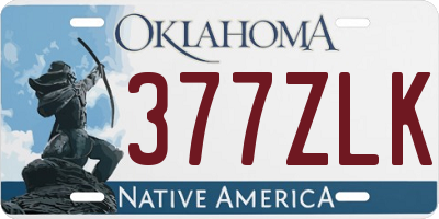 OK license plate 377ZLK