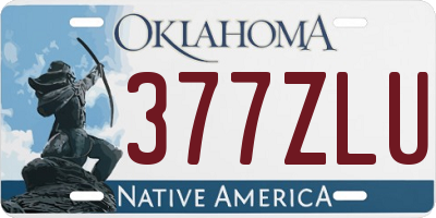 OK license plate 377ZLU