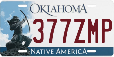 OK license plate 377ZMP