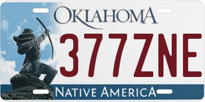 OK license plate 377ZNE