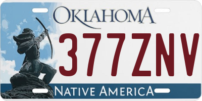 OK license plate 377ZNV