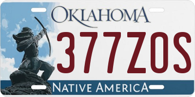 OK license plate 377ZOS