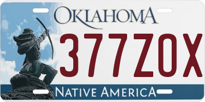 OK license plate 377ZOX