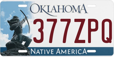 OK license plate 377ZPQ