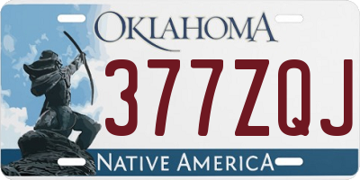 OK license plate 377ZQJ