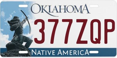 OK license plate 377ZQP
