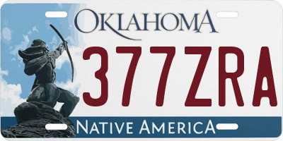 OK license plate 377ZRA