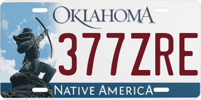 OK license plate 377ZRE