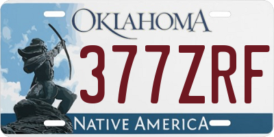 OK license plate 377ZRF