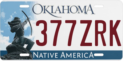 OK license plate 377ZRK