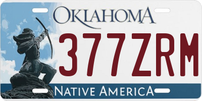 OK license plate 377ZRM