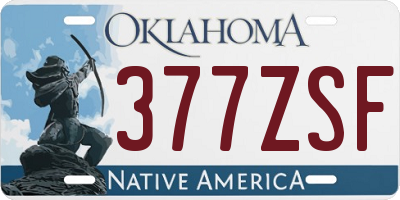 OK license plate 377ZSF