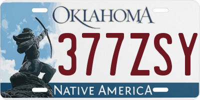 OK license plate 377ZSY