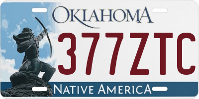 OK license plate 377ZTC