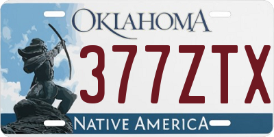 OK license plate 377ZTX
