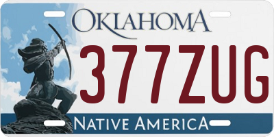 OK license plate 377ZUG