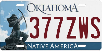 OK license plate 377ZWS