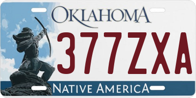 OK license plate 377ZXA