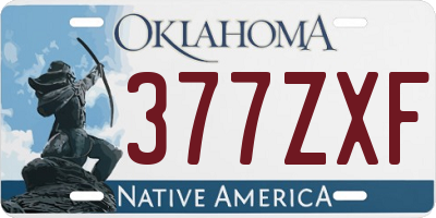 OK license plate 377ZXF