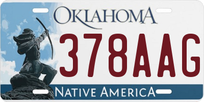 OK license plate 378AAG