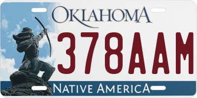 OK license plate 378AAM