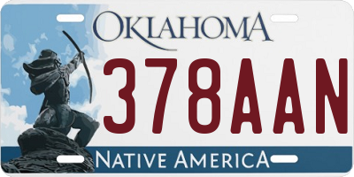 OK license plate 378AAN