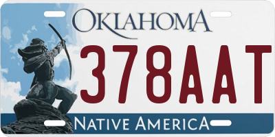 OK license plate 378AAT