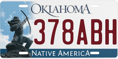 OK license plate 378ABH