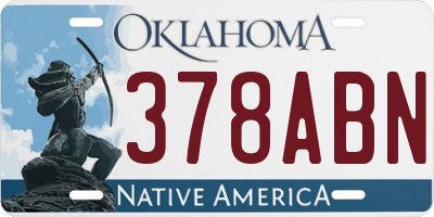 OK license plate 378ABN