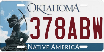 OK license plate 378ABW