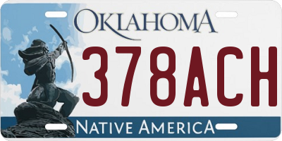 OK license plate 378ACH