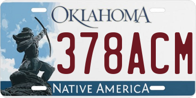 OK license plate 378ACM