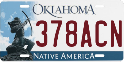 OK license plate 378ACN