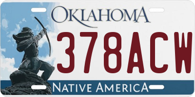 OK license plate 378ACW
