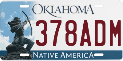 OK license plate 378ADM