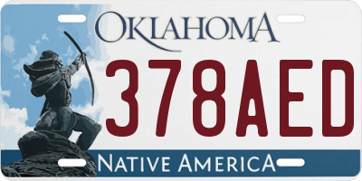 OK license plate 378AED