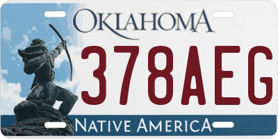 OK license plate 378AEG