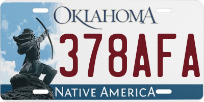 OK license plate 378AFA