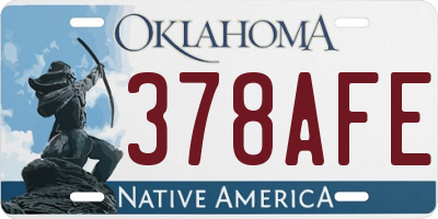 OK license plate 378AFE