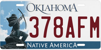 OK license plate 378AFM